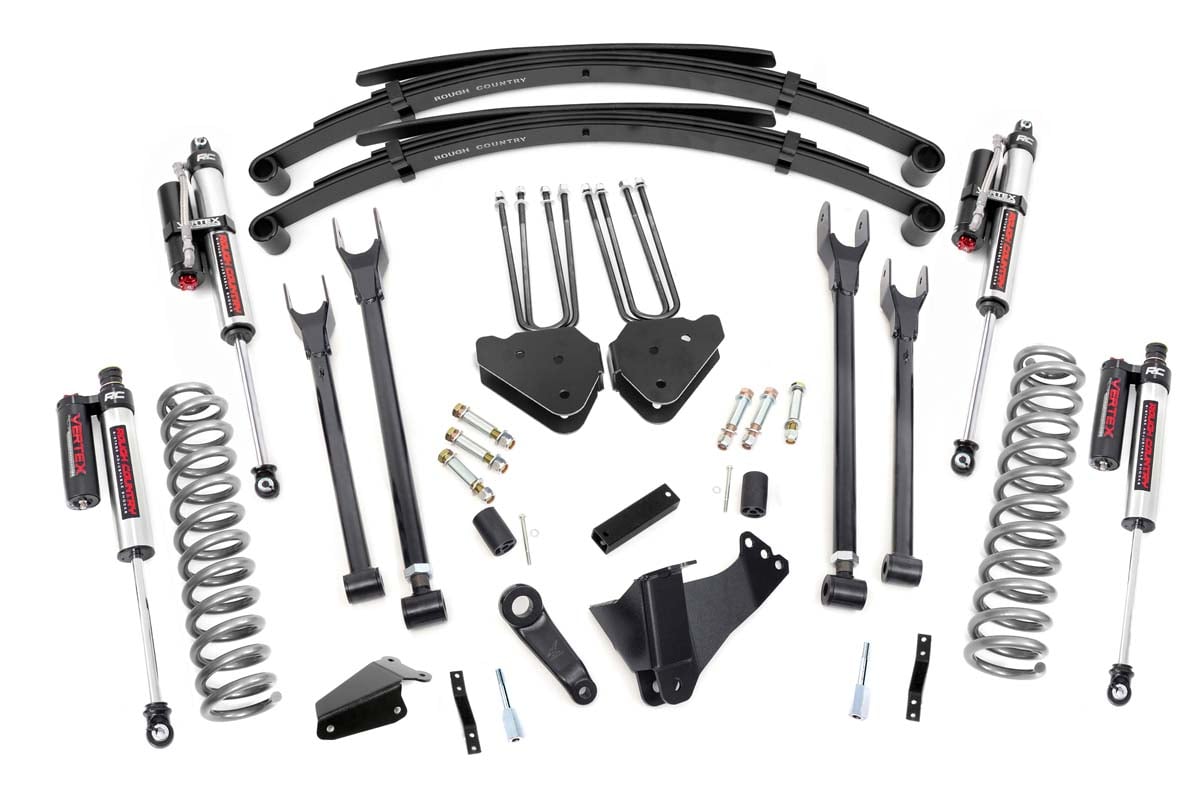 Ford F-350 Super Duty Suspension Lift Kit - Rough Country - 6 Inch Lift | 4 Link | RR Spring | Vertex - '05-'07